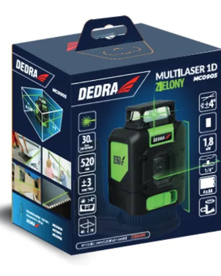 Lazerinis nivelyras Dedra MC0905 1D žalias, 50m