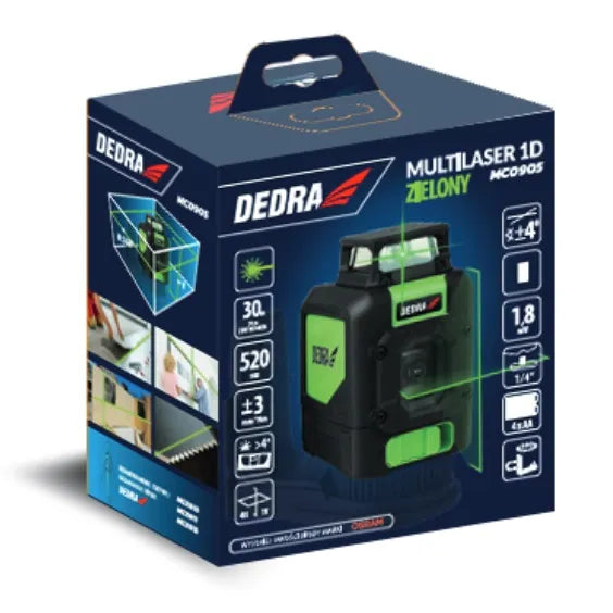 Lazerinis nivelyras Dedra MC0905 1D žalias, 50m