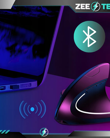 Belaidė vertikali tyli pelė kompiuteriui, nešiojamam kompiuteriui