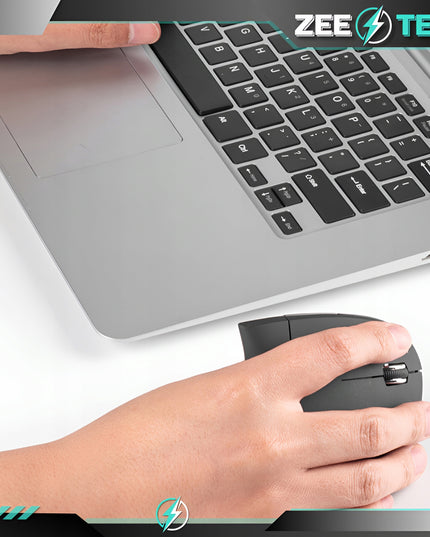 Belaidė vertikali tyli pelė kompiuteriui, nešiojamam kompiuteriui