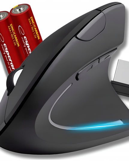 Belaidė vertikali tyli pelė kompiuteriui, nešiojamam kompiuteriui