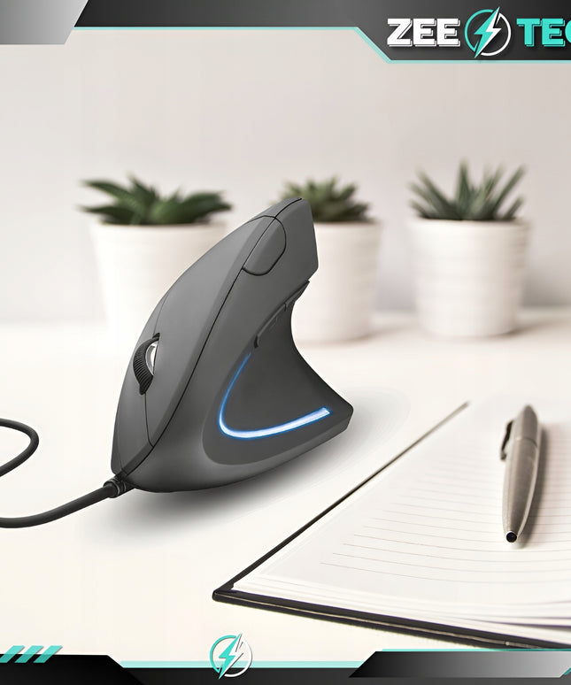 Vertikali Laidinė USB Tylinė Pelė Kompiuteriui, Nešiojamajam Kompiuteriui