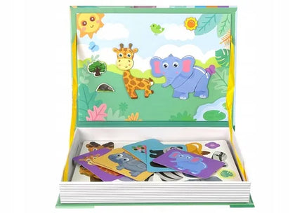 Magnetinė dėlionė Afrikos gyvūnai vaikams Magnetic Book Puzzle