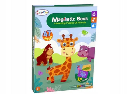 Magnetinė dėlionė Afrikos gyvūnai vaikams Magnetic Book Puzzle