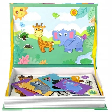 Magnetinė dėlionė Afrikos gyvūnai vaikams Magnetic Book Puzzle
