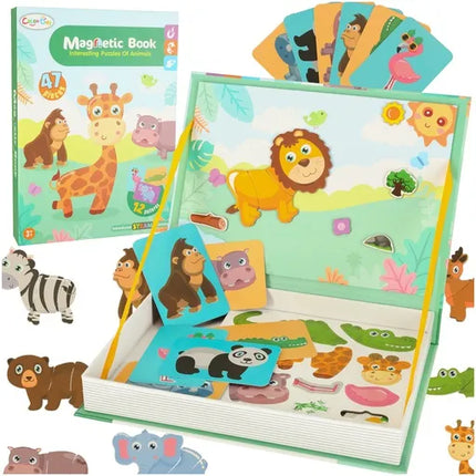 Magnetinė dėlionė Afrikos gyvūnai vaikams Magnetic Book Puzzle