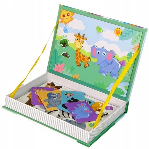 Magnetinė dėlionė Afrikos gyvūnai vaikams Magnetic Book Puzzle
