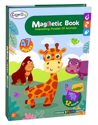 Magnetinė dėlionė Afrikos gyvūnai vaikams Magnetic Book Puzzle