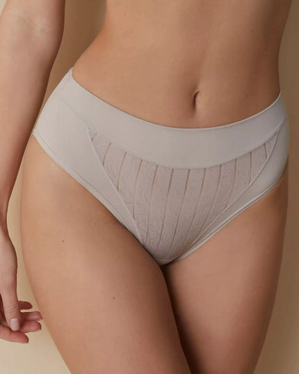 Kelnaitės aukštu liemeniu, formuojančios, elastinės, S dydžio, Selene Mariluz modelis, Tierra, smėlio spalvos