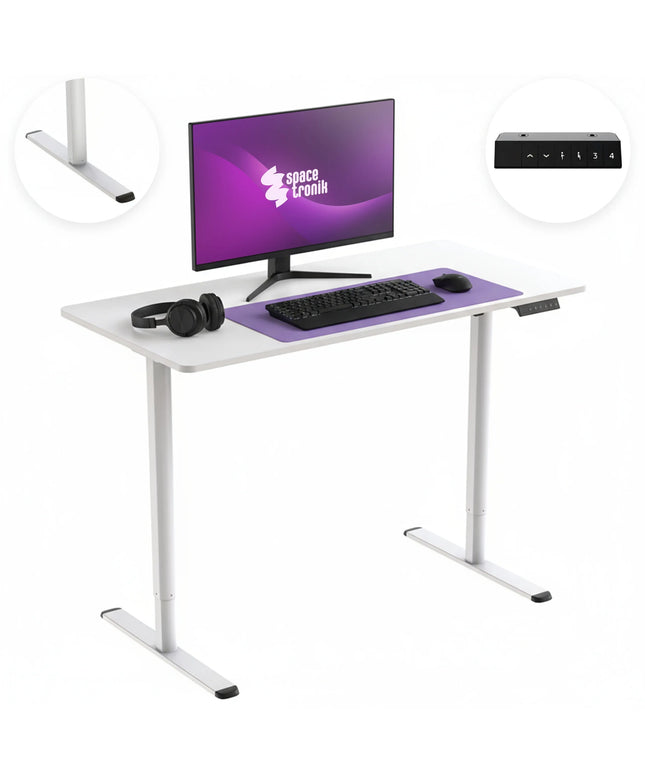 Mažas elektrinis rašomasis stalas 100x60cm Spacetronik, reguliuojamas darbui stovint