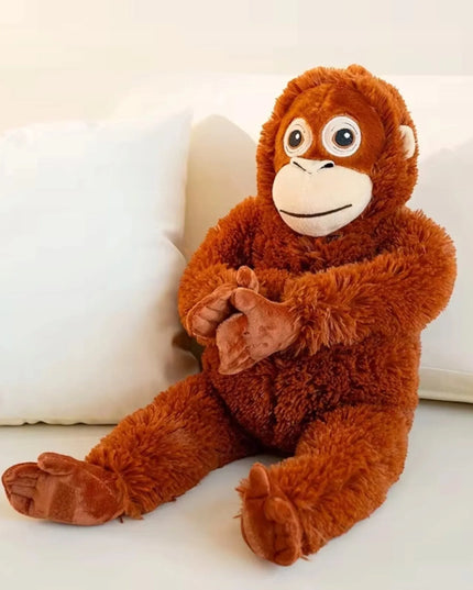 Didelis pliušinis orangutanas – 67 cm, su lipukais ant rankų ir kojų