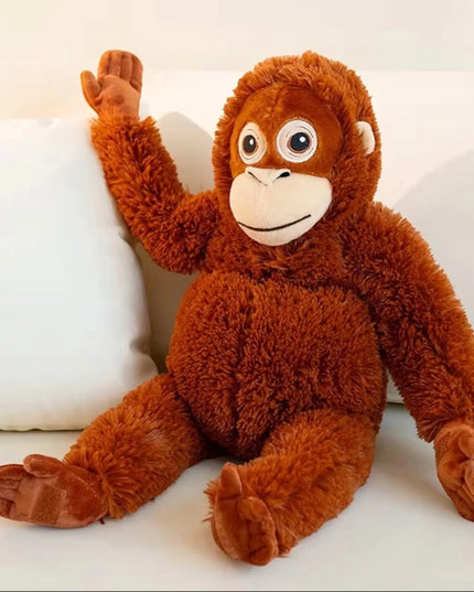 Didelis pliušinis orangutanas – 67 cm, su lipukais ant rankų ir kojų