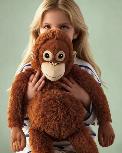Didelis pliušinis orangutanas – 67 cm, su lipukais ant rankų ir kojų
