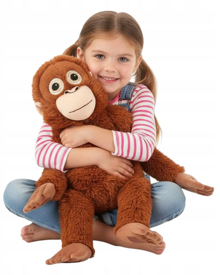 Didelis pliušinis orangutanas – 67 cm, su lipukais ant rankų ir kojų