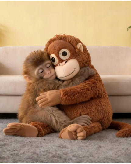 Didelis pliušinis orangutanas – 67 cm, su lipukais ant rankų ir kojų