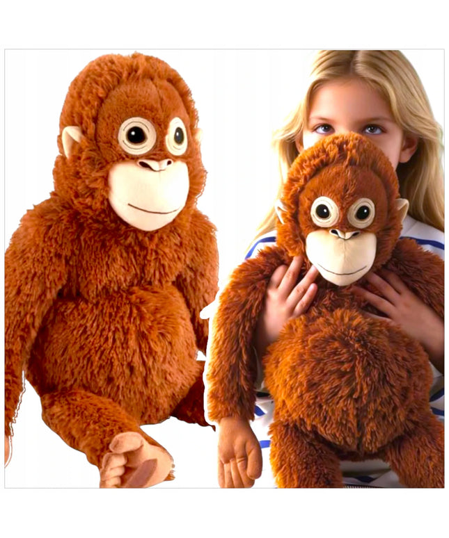 Didelis pliušinis orangutanas – 67 cm, su lipukais ant rankų ir kojų