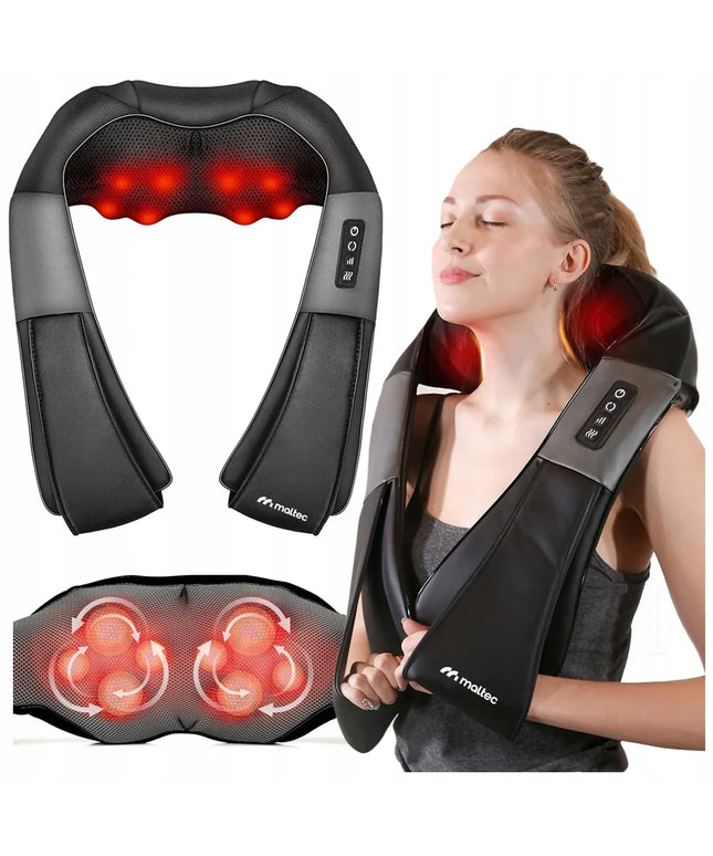 Shiatsu masažuoklis kaklui, nugarai, pėdoms ir kūnui su šildymo funkcija 30W