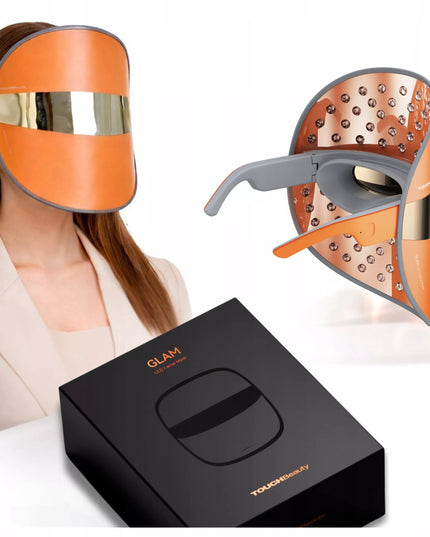 TOUCHBeauty GLAM fotoninės šviesos LED veido kaukė su 3 režimais
