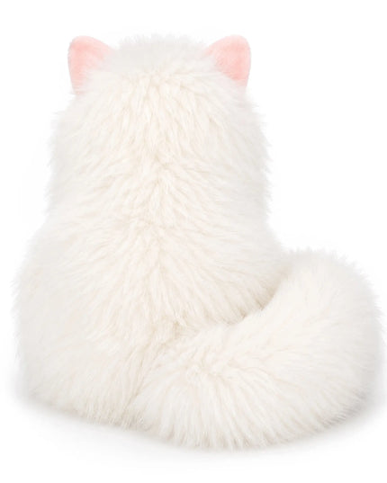 Moramo ROYAL CAT sėdintis pliušinis katinas, purus, baltas, 50 cm