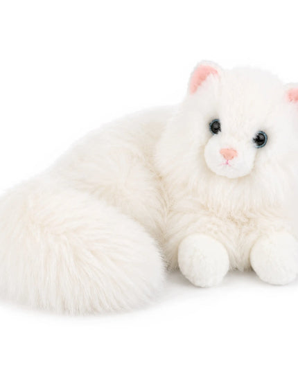 Moramo ROYAL CAT sėdintis pliušinis katinas, purus, baltas, 50 cm