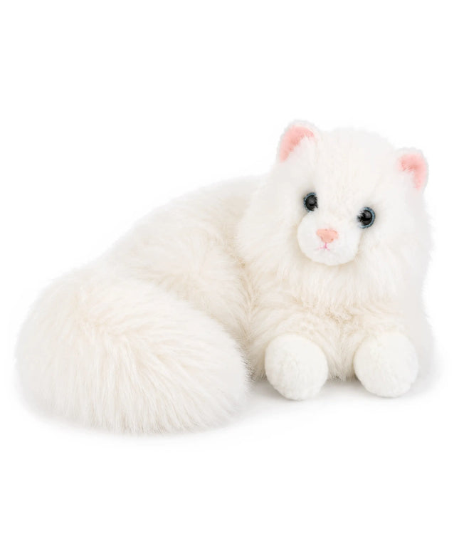 Moramo ROYAL CAT sėdintis pliušinis katinas, purus, baltas, 50 cm