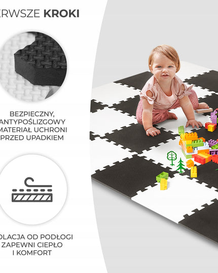 Edukacinis minkštas lengvas sulankstomas putplasčio kilimėlis-dėlionė LUNO Kinderkraft