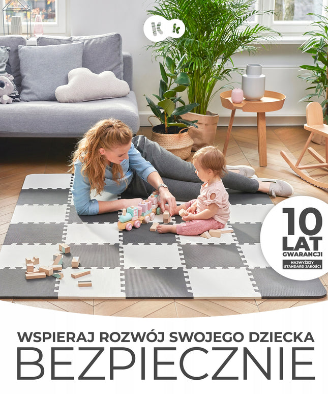 Edukacinis minkštas lengvas sulankstomas putplasčio kilimėlis-dėlionė LUNO Kinderkraft