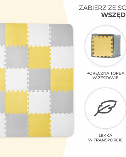 Edukacinis minkštas lengvas sulankstomas putplasčio kilimėlis-dėlionė LUNO Kinderkraft