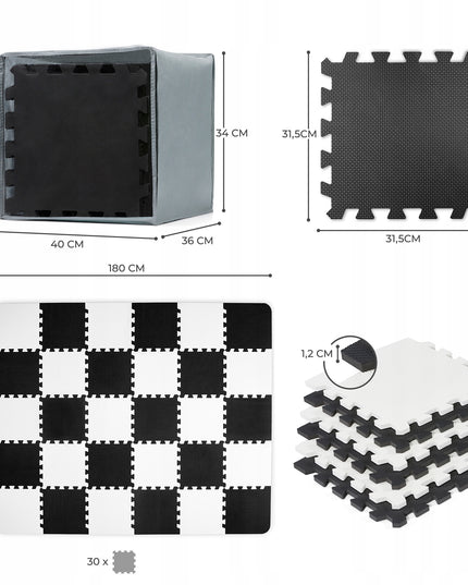 Edukacinis minkštas lengvas sulankstomas putplasčio kilimėlis-dėlionė LUNO Kinderkraft