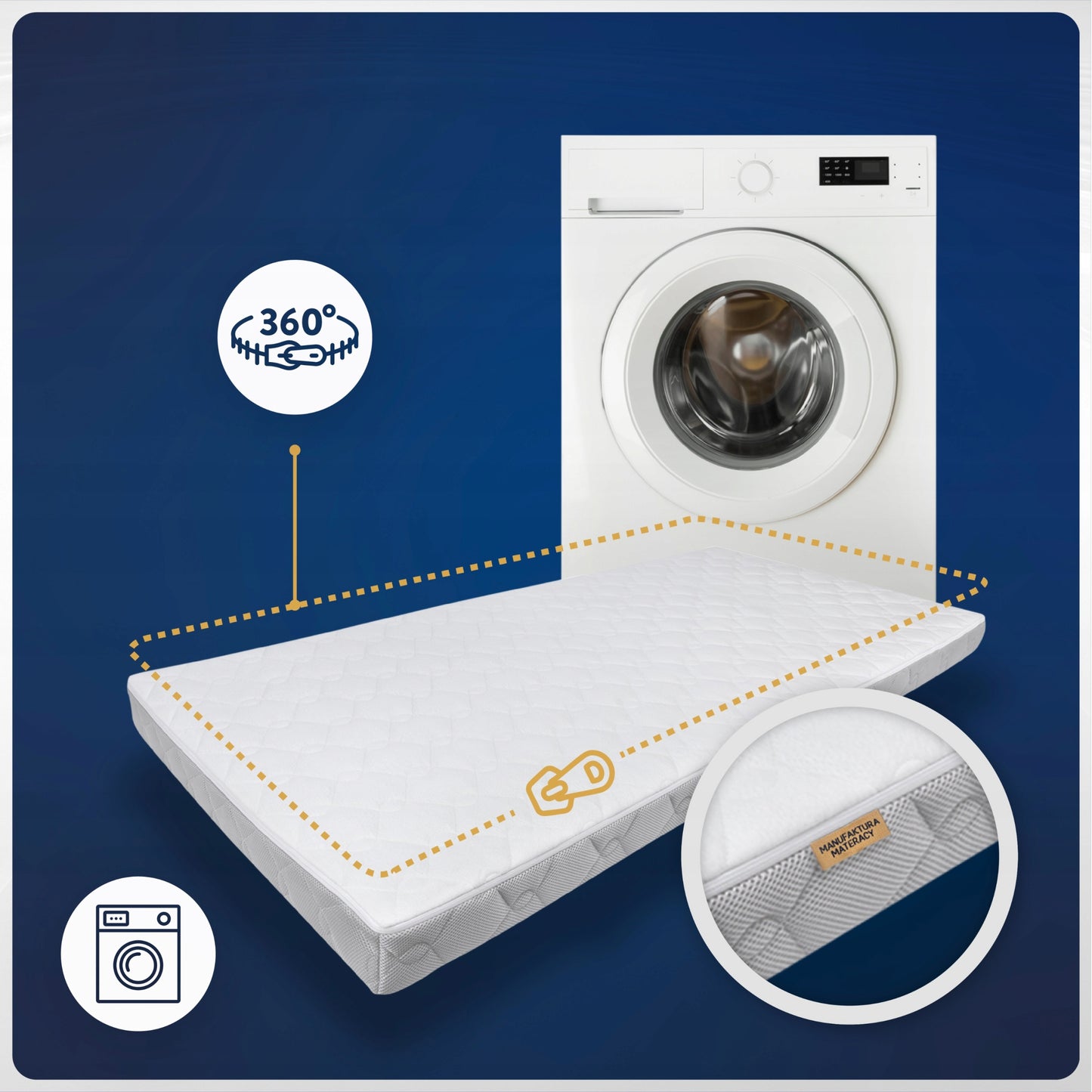 Čiužinys 120x60 Kietas Vidutinis PREMIUM Putų Čiužinys Lopšiukui 120x60