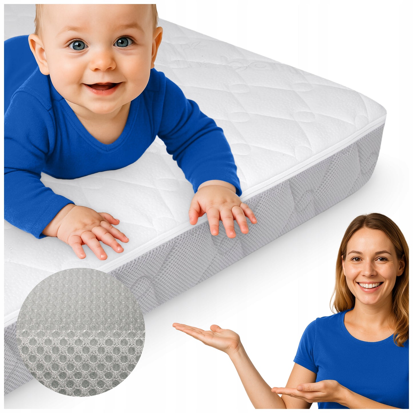 Čiužinys 120x60 Kietas Vidutinis PREMIUM Putų Čiužinys Lopšiukui 120x60