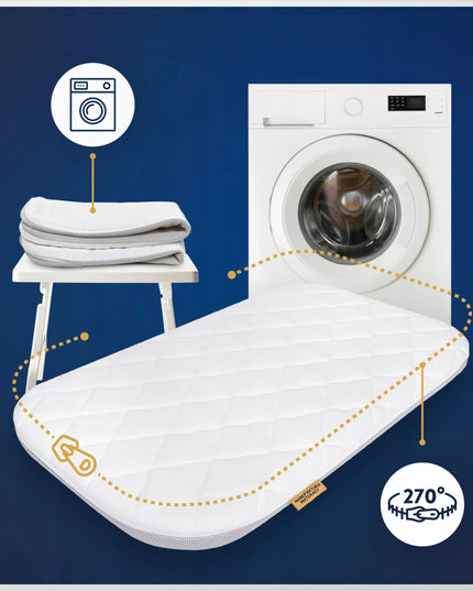 PREMIUM čiužinys Lionelo Theo lopšeliui 86x50 DYGSNIUOTAS UŽVALKALAS 3D TVIRTINIMO