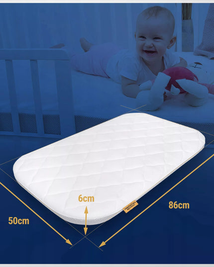 PREMIUM čiužinys Lionelo Theo pristatomai lovytei 86x50, dygsniuotas užvalkalas, 3D tinklelis
