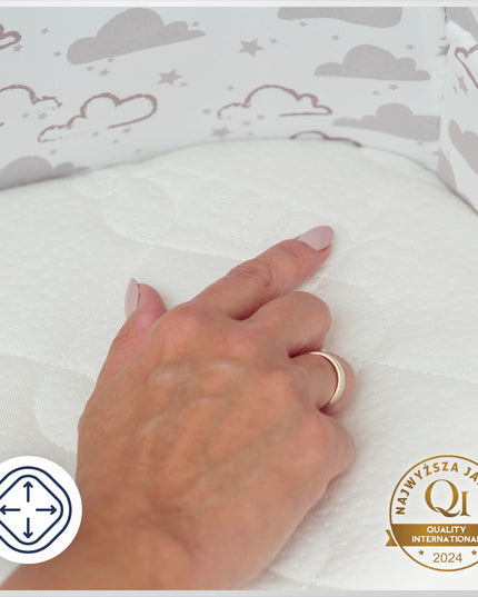 PREMIUM čiužinys Lionelo Theo lopšeliui 86x50 DYGSNIUOTAS UŽVALKALAS 3D TVIRTINIMO