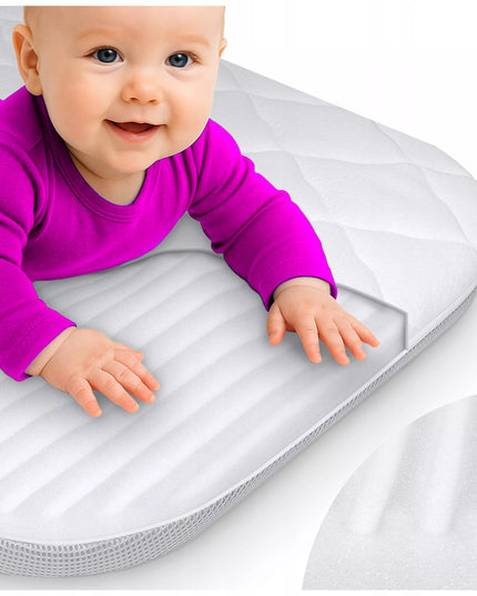 PREMIUM čiužinys Lionelo Theo pristatomai lovytei 86x50, dygsniuotas užvalkalas, 3D tinklelis