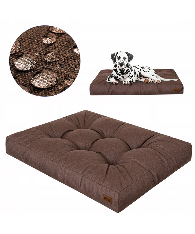 Doggy GRAND LIGHT dygsniuotas vandeniui atsparus čiužinys šunims, dydis L 90x70 cm, rudas