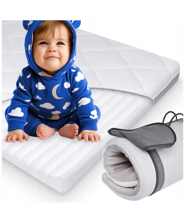 Kelioninis čiužinys Kinderkraft Leody, čiužinys Kinderkraft Joy 120x60