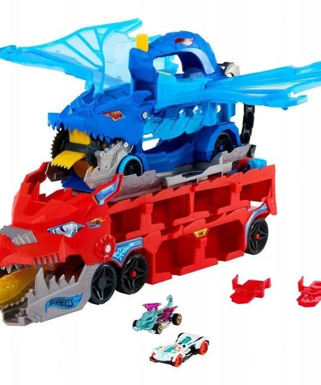 Mattel JBM72 „Hot Wheels“ dvigubo drakono transporteris