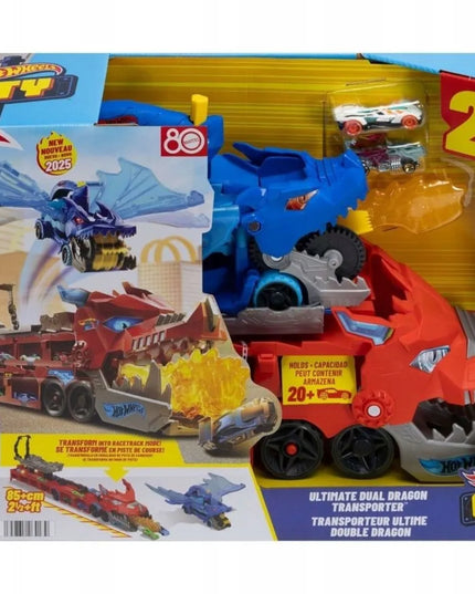 Mattel JBM72 „Hot Wheels“ dvigubo drakono transporteris
