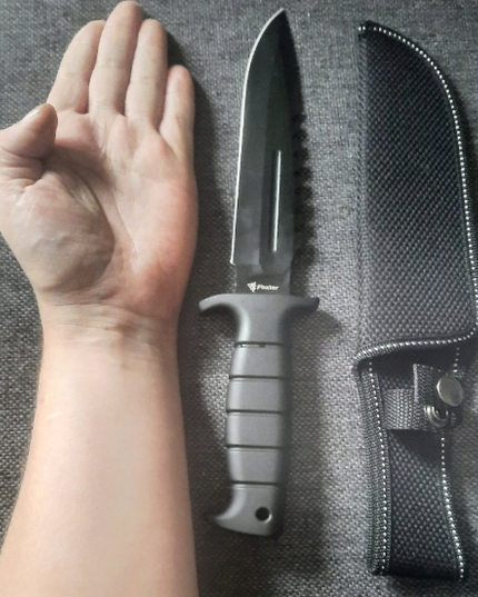 Medžioklinis, turistinis peilis "FINKA" – taktinės paskirties, 29 cm + dėklas