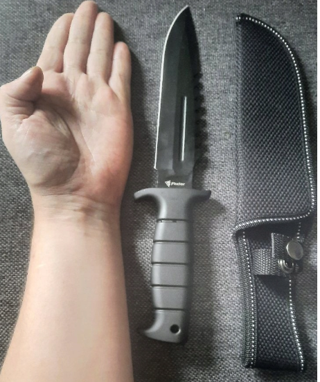 Medžioklinis, turistinis peilis "FINKA" – taktinės paskirties, 29 cm + dėklas