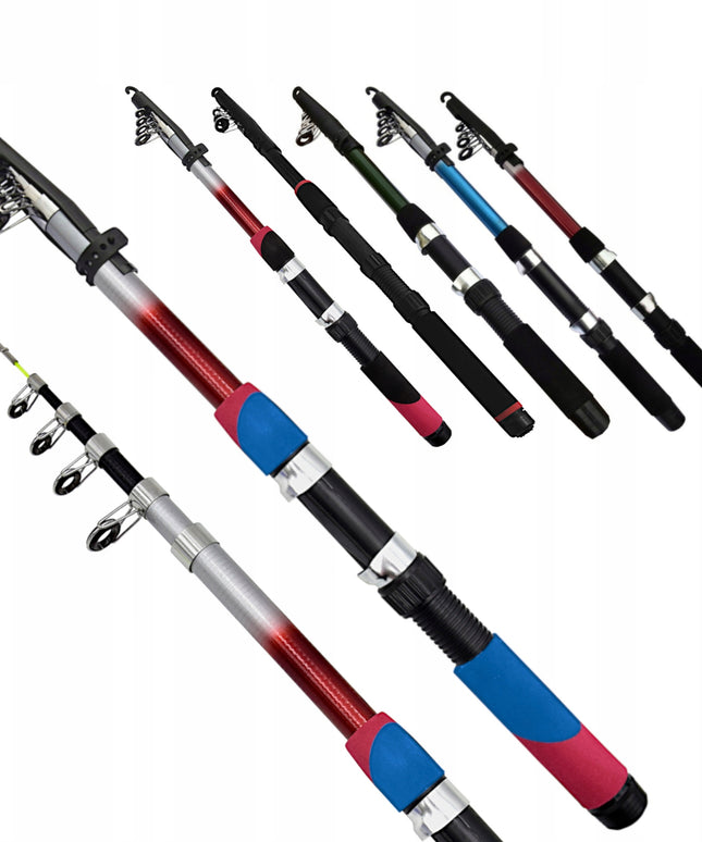 Mega Žvejybos Rinkinys Meškerė Ritė Aksesuarai Dėklas