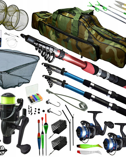 Mega Žvejybos Rinkinys XXL Plūdinė Dugninė Spininginė