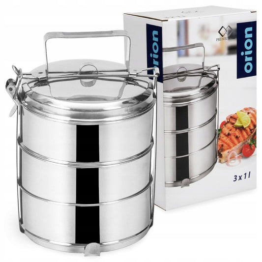 3 pakopų "pietų" dėžutė maistui nešti 3x1L