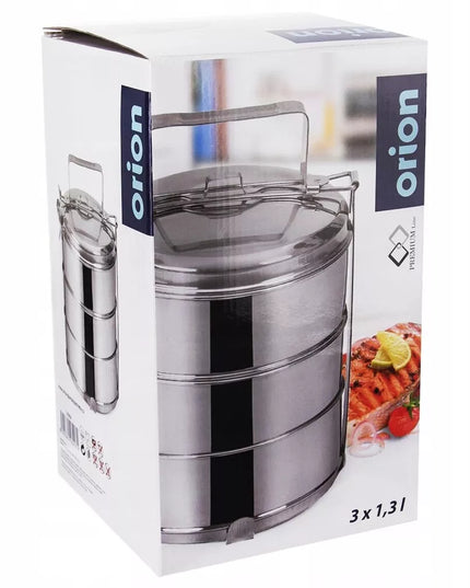 3 aukštų maisto dėžutė kelionėms, pietums, patiekalams, 3x1,3L