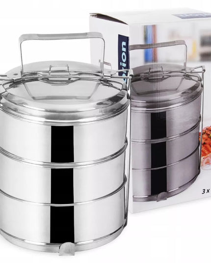 3-jų aukštų maisto dėžutė pietums 3x1.3L