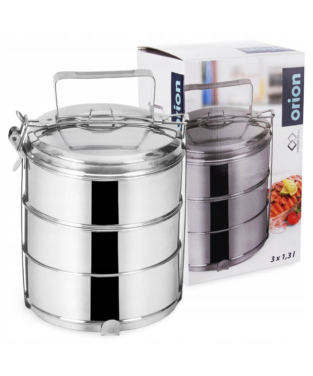 3 aukštų maisto dėžutė kelionėms, pietums, patiekalams, 3x1,3L