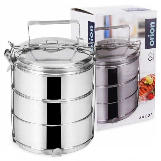 3 aukštų maisto dėžutė kelionėms, pietums, patiekalams, 3x1,3L