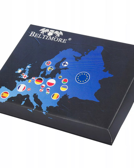 Klasikinė vyriška odinė piniginė su RFiD apsauga, juoda, Beltimore