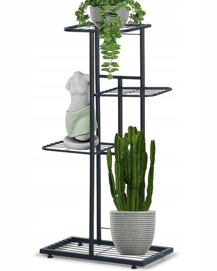 Gėlių stovas, metalinis, 4 pakompų, Vilde - Juodas
